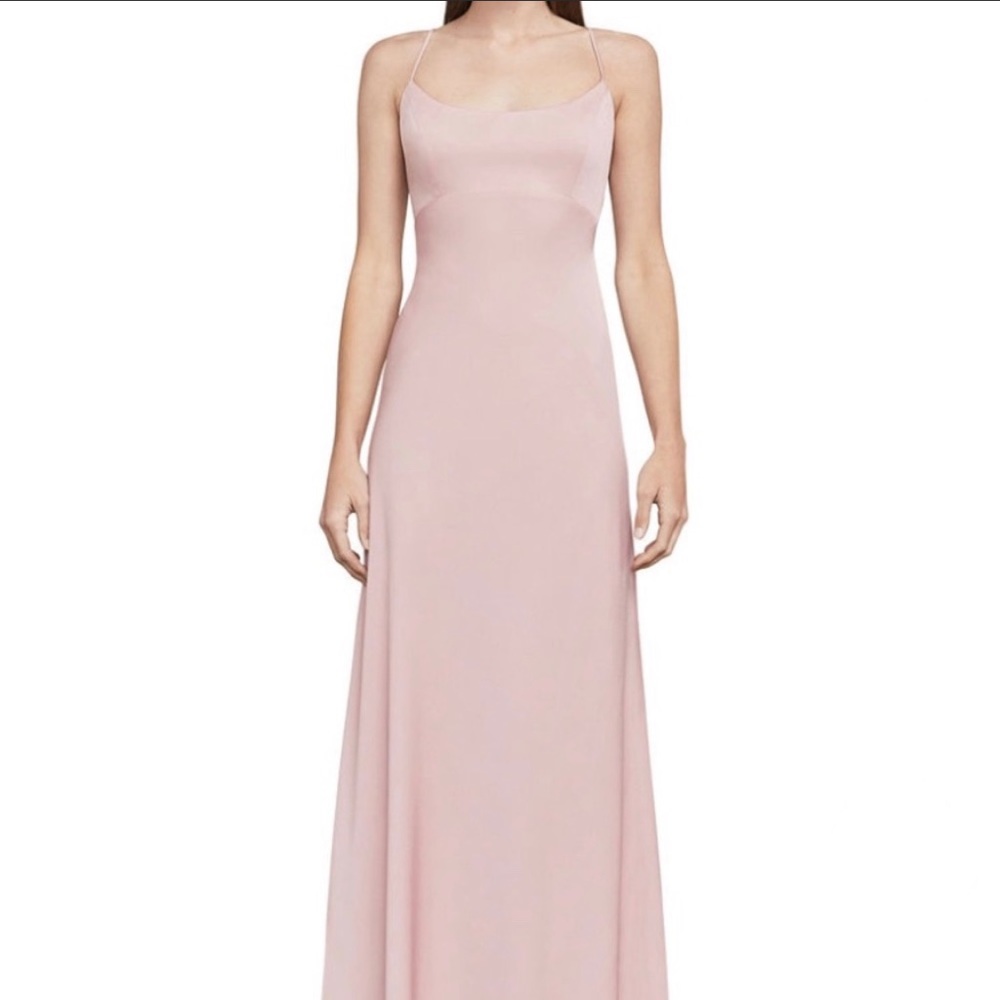 Light pink simple prom dress BCBGMAXAZRIA